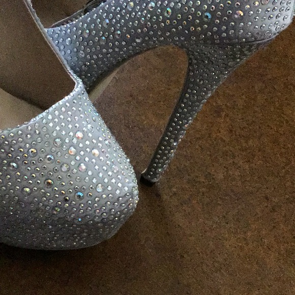 Platform Iridescent Rhinestone Heels - Picture 3 of 8